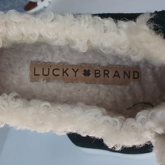 Lucky Brand Black Suede Leather Shoes with Faux Shearling lining size 7.5 Womens - Picture 4 of 7
